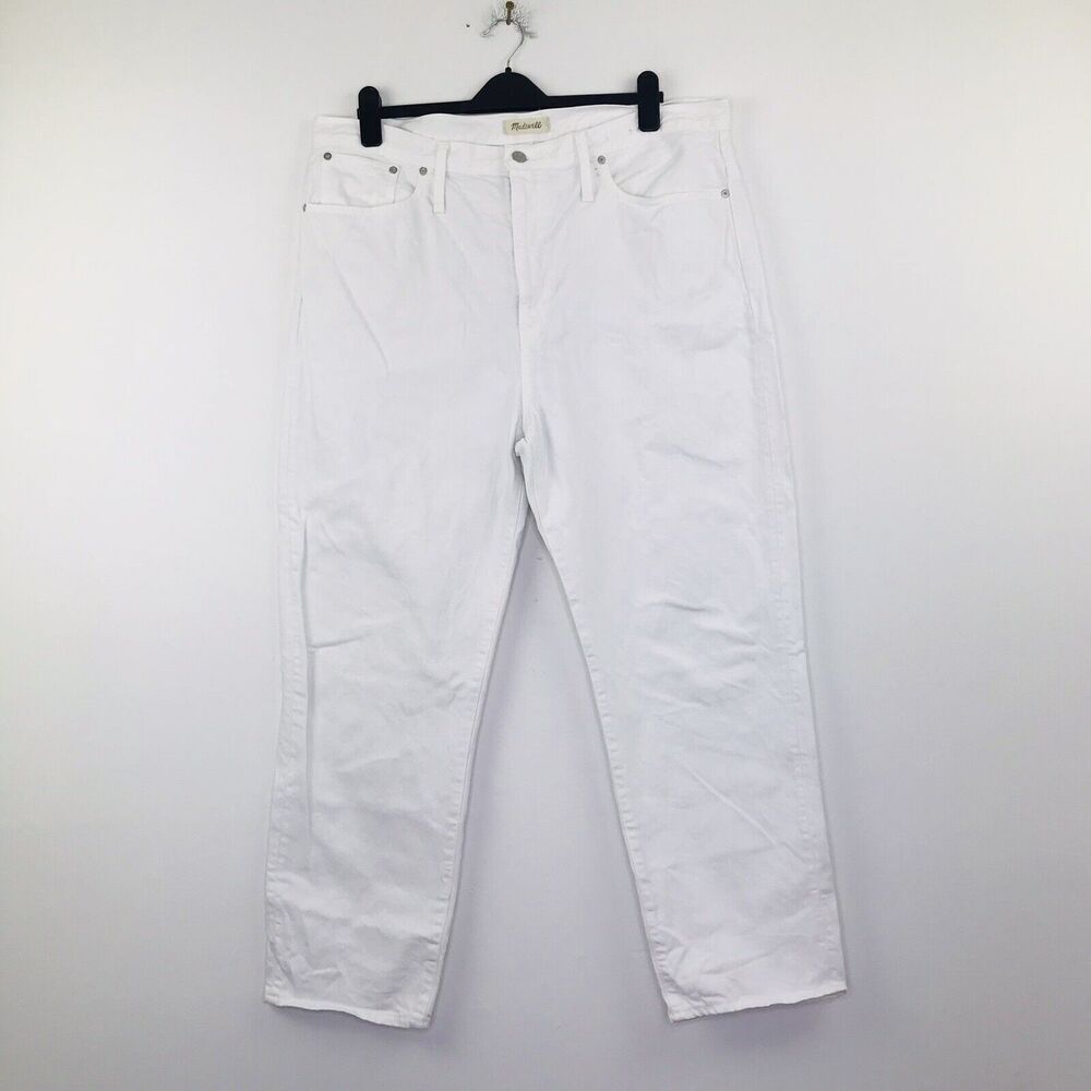 Madewell Women's 33 Jeans The Dadjean Straight Leg 5 Pocket Tile White L3932